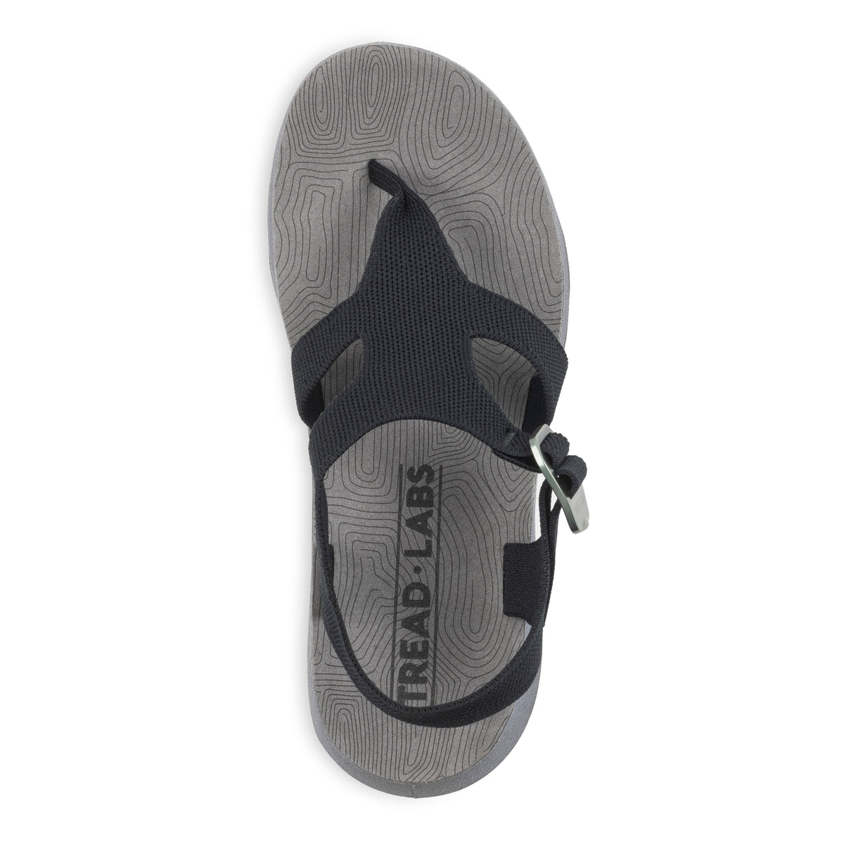 Top view of black Men's Albion Sandal on a white background